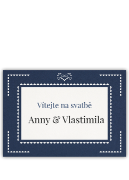 Svatební uvítací karta ve formátu A3. Blesková tvorba. - Folklór